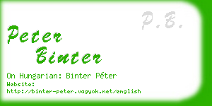 peter binter business card