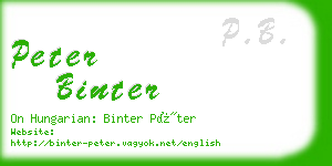 peter binter business card